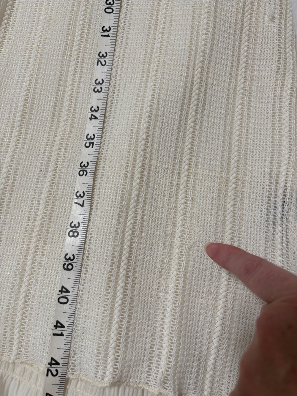 POL cream/ivory crochet and crinkle woven fabric duster - Picture 7 of 10